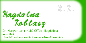 magdolna koblasz business card